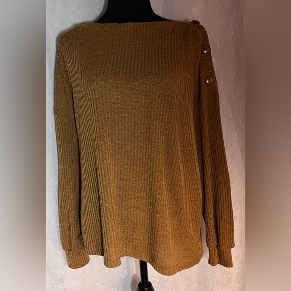 Listicle Sweaters - Listicle Brown Crew Neck Ribbed Sweater​